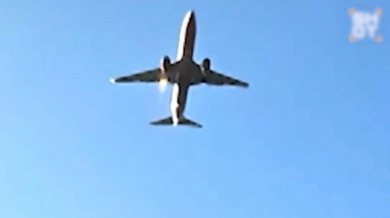 Момент попадания птицы в двигатель самолёта в Южной Корее распространяют в соцсетях